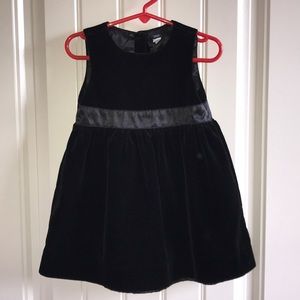 Baby Gap Black Velvet Dress with Satin Waistband